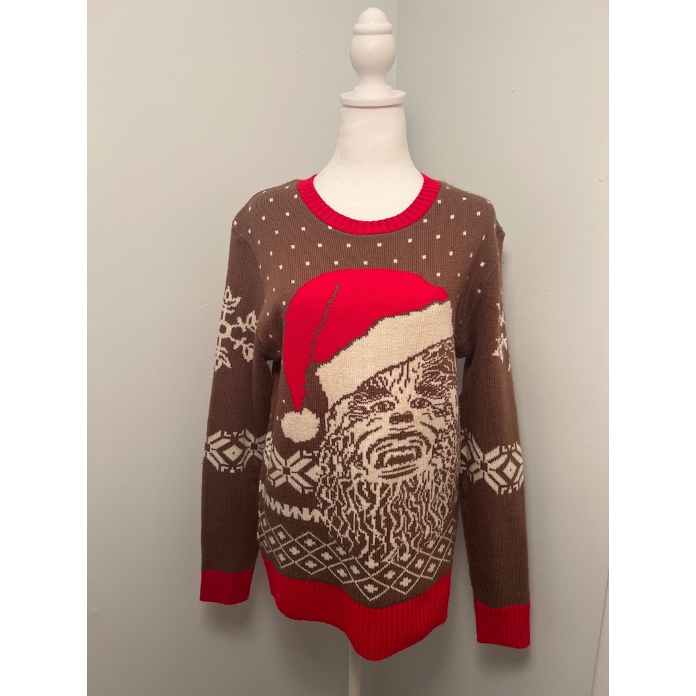 Junk Food Big Foot Sasquatch Chewbacca Santa Hat Christmas Sweater Mens